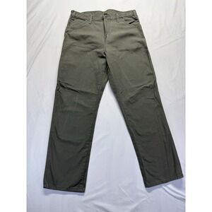 Dickies Pants Mens 36x32 Green Canvas Carpenter Relaxed Hammer Loop Workwear